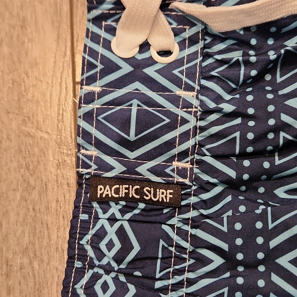 NWT Pacific Surf by Exist Men's sz XXL Swimtrunks elastic Waist front tie - Picture 5 of 8